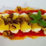 Paccheri sugo, ricotta e melanzane