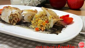 Seppie ripiene di verdure e bulgur