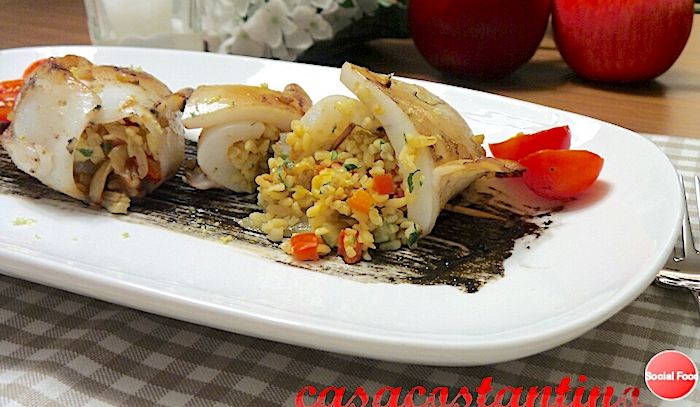 Seppie ripiene di verdure e bulgur