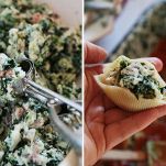 Conchiglie al prosciutto e spinaci