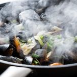 Cozze in padella con fumo