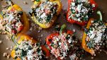 Peperoni ripieni con feta e spinaci