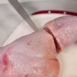 Pollo al forno con zucca, mele e cavolini