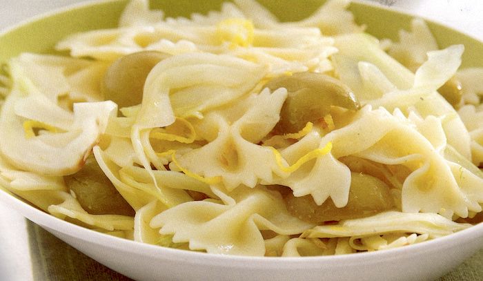 Farfalle alle olive farcite e finocchi