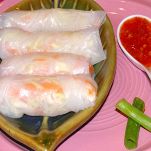 Involtini di sfoglia di riso con pollo