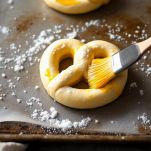 pretzel spennellati con uovo