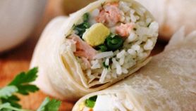 Burritos con riso e salmone