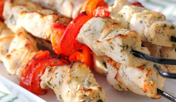 Kebab pollo e verdure alla griglia