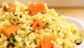 Miglio al timo con patate dolci e carote