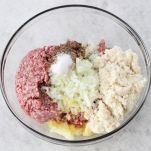 Polpette con cipolle e formaggio