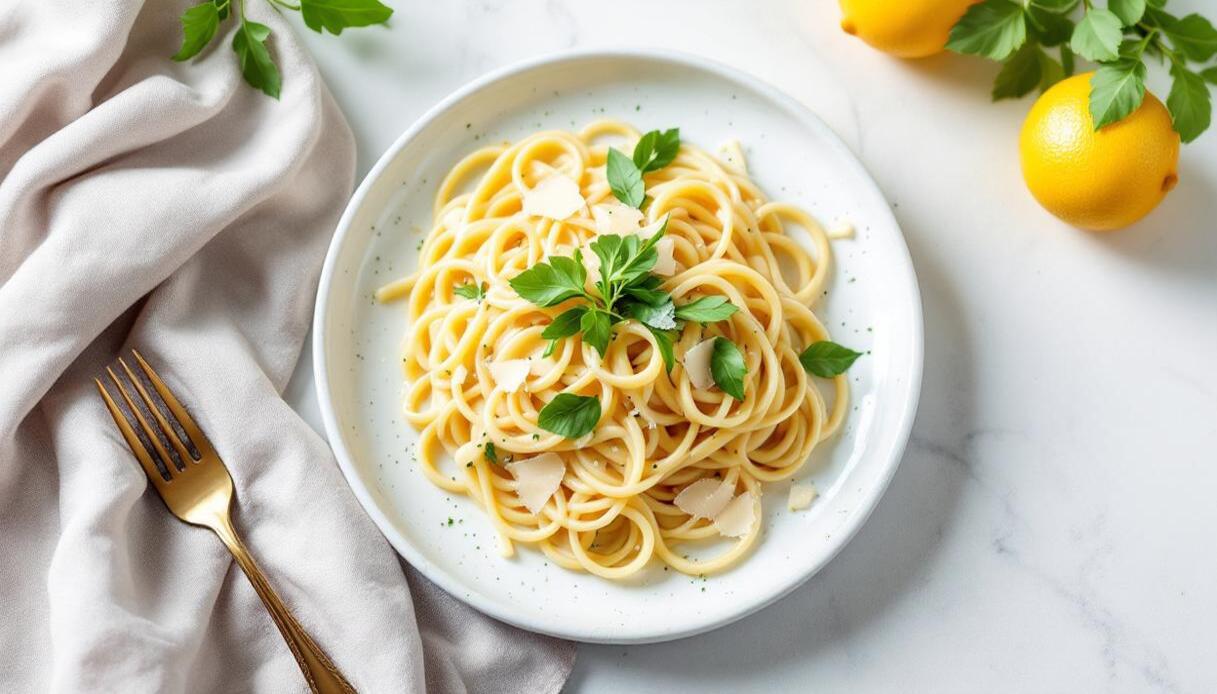 Pasta con ricotta e limone