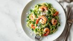 Tagliatelle di zucchine con gamberetti