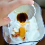 Frappè di pesca al miele e datteri