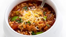 Minestra di riso veloce con peperoni