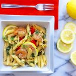 Pasta ai gamberetti e crema di limone