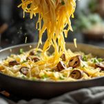 Pasta funghi e pancetta