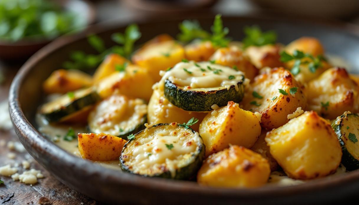 Patate e zucchine al forno