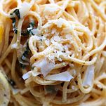 Spaghetti al limone e basilico