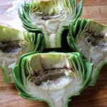 Spaghetti con pesto di carciofi