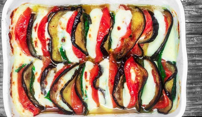 Caprese di melanzane arrostite