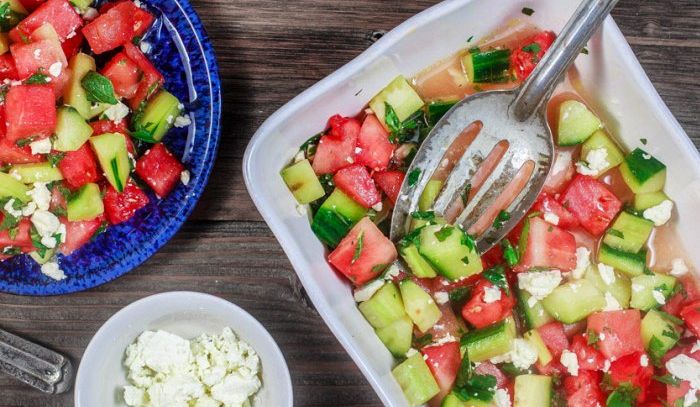 Insalata di cocomero e cetrioli