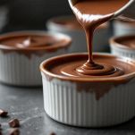 Panna cotta al cioccolato negli stampini