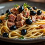 Pasta con tonno e olive