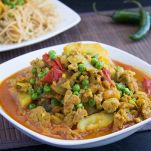 Pollo patate e piselli