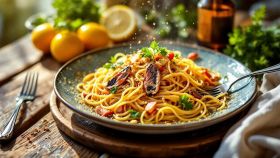 Spaghetti con le acciughe