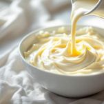 Latte e albumi montati a neve per la torta