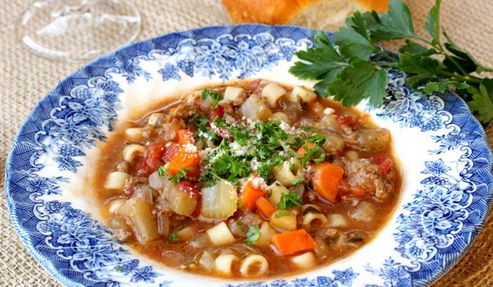 Zuppa con melanzane