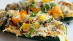 Zucchine ripiene vegetariane a barchetta
