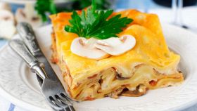 Lasagne con zucca e funghi