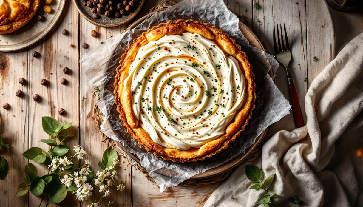 Crostata di crema pasticciera e ricotta