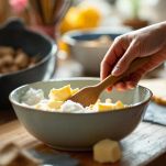 burro e farina per la preparazione della pasta frolla