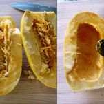 Zucca spaghetti con cavolfiore e ceci