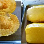 Zucca spaghetti con cavolfiore e ceci