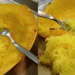 Zucca spaghetti con cavolfiore e ceci