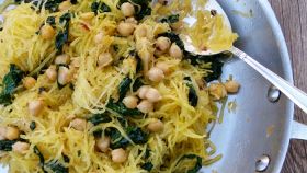 Spaghetti zucca con cavolfiore e ceci