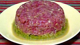 Carne cruda alla piemontese in salsa verde