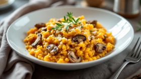 Risotto con zucca e porcini