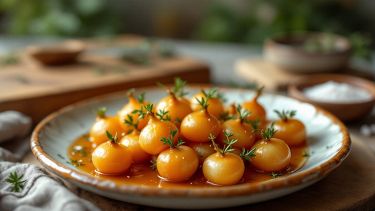 Cipolline in agrodolce servite come contorno.