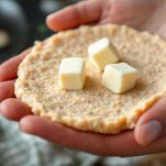 Polpetta in fase di preparazione con mozzarella.