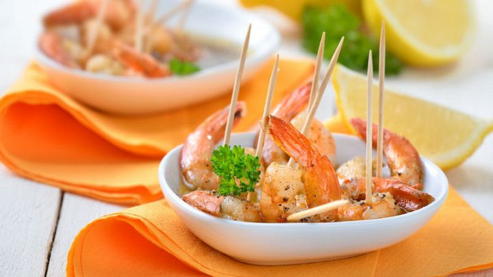 Tapas di gamberi fritti