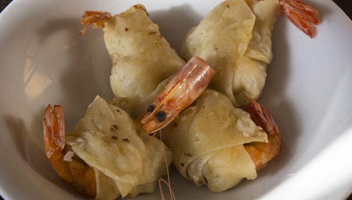 Gamberi fritti in pasta fillo