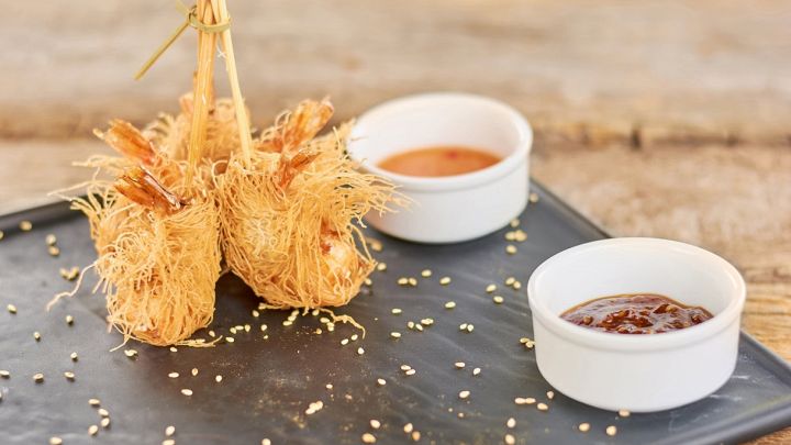 Gamberi fritti in pasta fillo