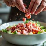 L'aggiunta del prosciutto