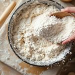 Farina setacciata e lievito
