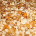 Orzo mantecato con funghi e speck