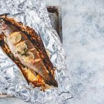 Rainbow trout in foil